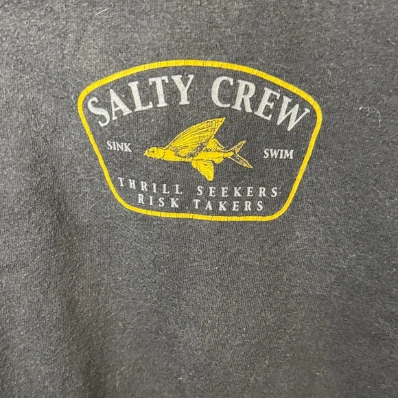 Salty Crew Black Short Sleeve Tee with Gold Emblem - Picture 3 of 5